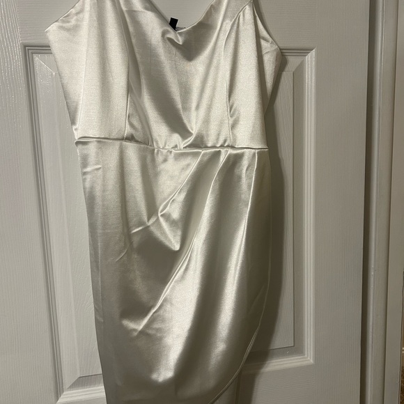Lulu's White Satin Mini Dress - Picture 3 of 6